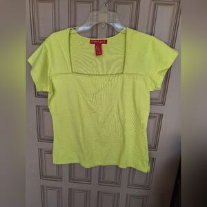 Contact New York Square Neck TeeLt Green Short Sleeves Regular Cut 100% Cotton